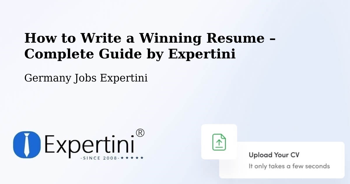 Resume Writing Guide for Job Seekers – Werl - Werl, Germany Jobs Expertini